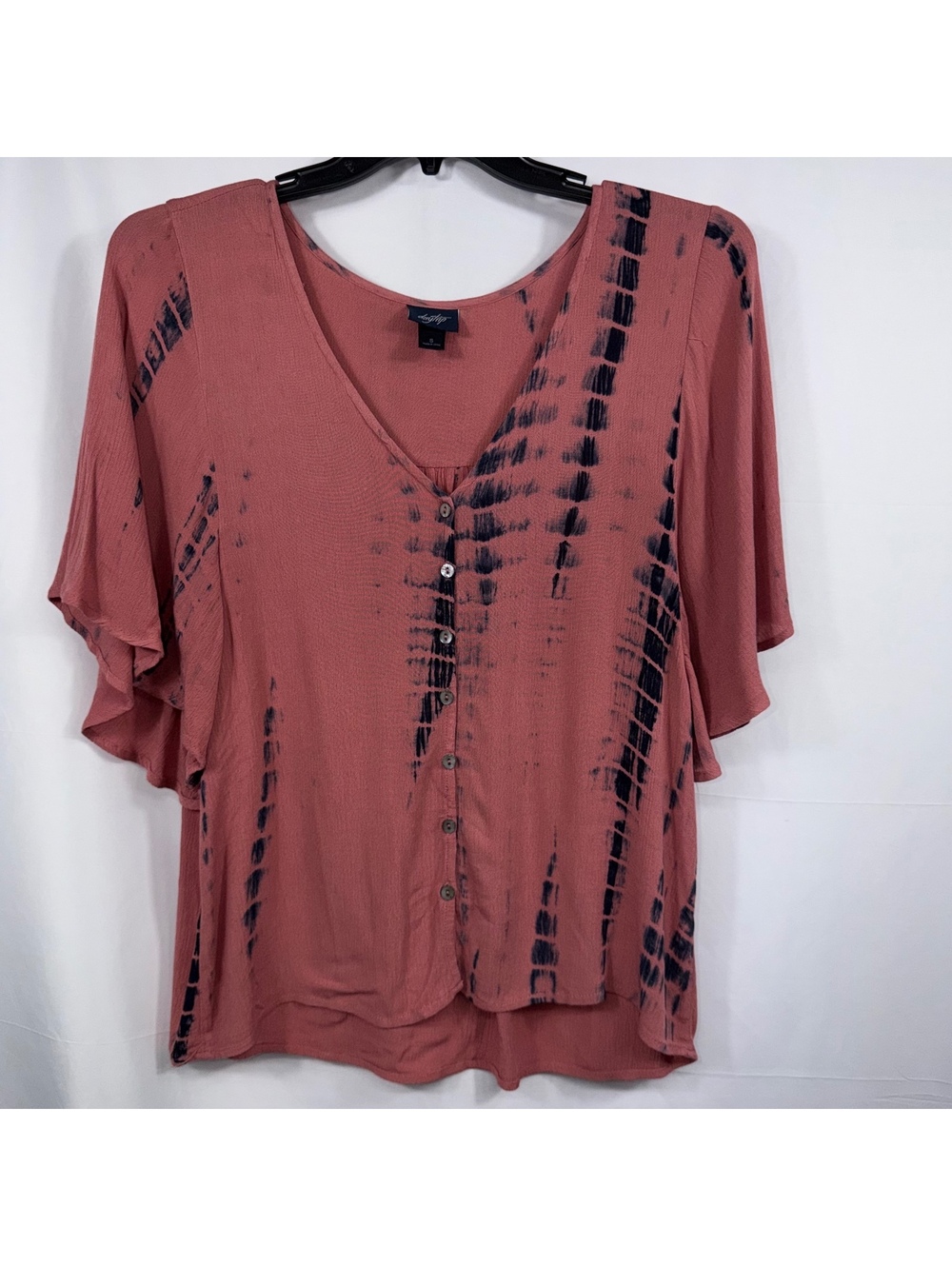 Daytrip Tie Dye Button Front Blouse Small Boho